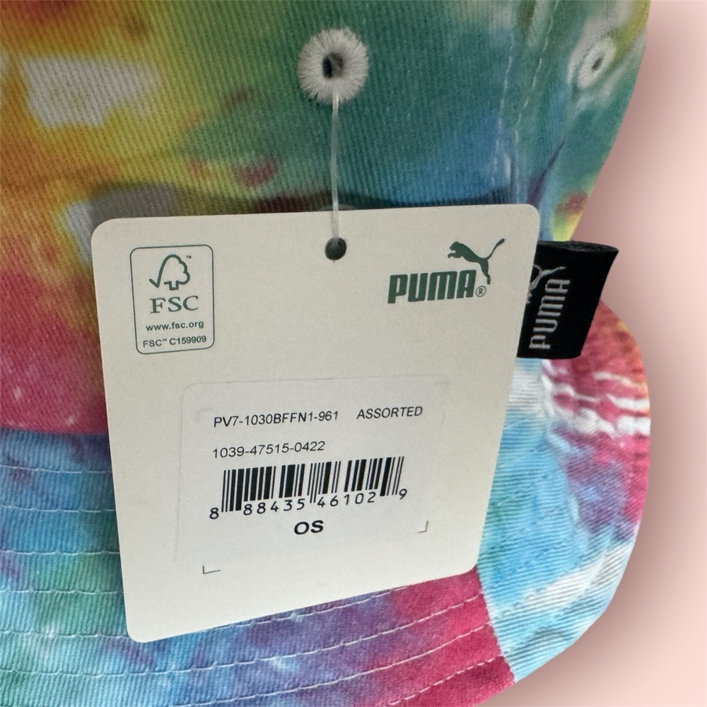New! Puma Tie-Dye Bucket Hat Vibrant Festival Accessory - Picture 2 of 7